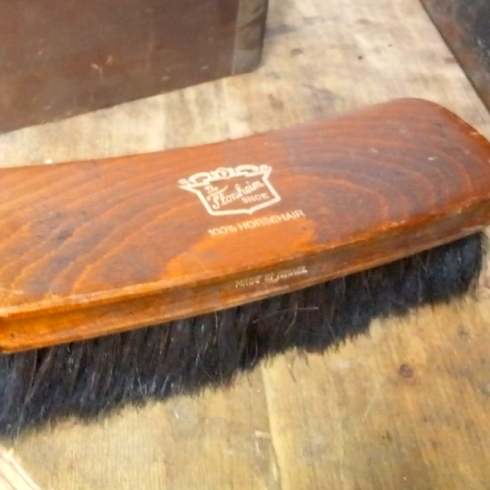 100% horse hair antique shoe brush